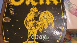 Rare Plaque Double Face Bijoux Oria Emaillee 1940 Original 60 X 42,5 CM