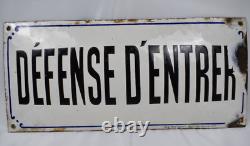 Rare Plaque Emaillee Bombee Defense D Entrer Quincaillerie Berton Sicard 1900