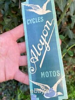 Rare Plaque Emaillée Cycles ALCYON & Motos & Paris & Ancienne & France