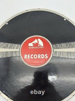 Rare Plaque Emaillée Double Face His Master's Voice Records Columbia Records