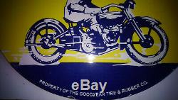 Rare Plaque Goodyear En Email1940 1950 45,5 CM Made In USA