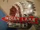 Rare Plaque Indian Lake Email Vintage 30,5 CM X 22,5 CM Made In USA