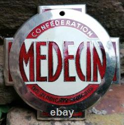 Rare Plaque émaillée 1928-1930 MEDECIN Confédération des Syndicats Médicaux