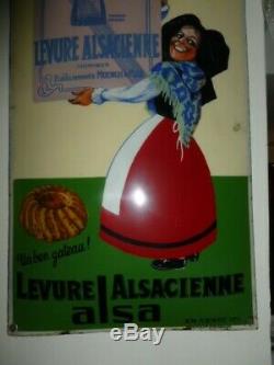 Rare Plaque emaillee bombee ancienne alsacienne etat exceptionnel