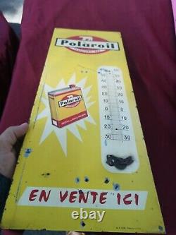 Rare Plaque/tole Thermomètre Publicitaire POLAROIL années 60