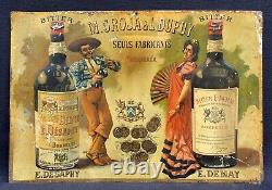 Rare Tôle Lithographiée Bitters Demay & Desaphy à /Groja & L. Dupuy 1895