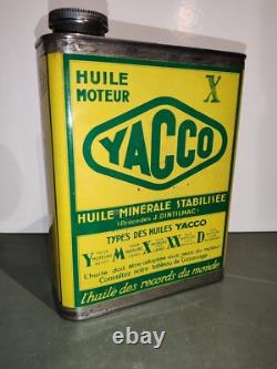 Rare ancien bidon d'huile Yacco 1930's 1940's Très Bel État A Saisir