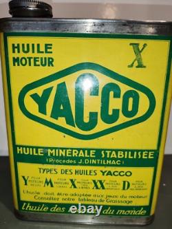 Rare ancien bidon d'huile Yacco 1930's 1940's Très Bel État A Saisir