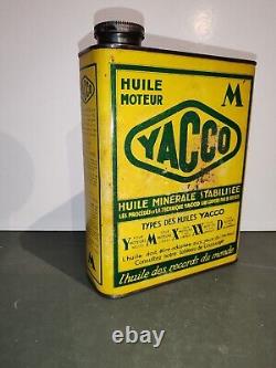 Rare ancien bidon d'huile Yacco Rosalinen1930's 1940's Très Bel État A Saisir