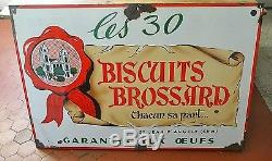Rare ancienne plaque émaillée Biscuits Brossard St Jean d Angely 1954 charente M