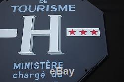 Rare ancienne plaque emaillee HOTEL de Tourisme 3 etoile nouveau classement 2000