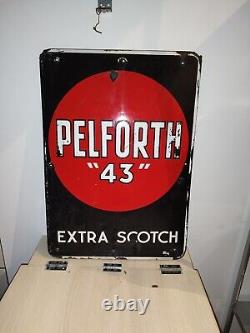 Rare ancienne plaque émaillée Pelforth 43 bière Extra scotch Strasbourg Émail
