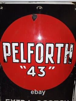 Rare ancienne plaque émaillée Pelforth 43 bière Extra scotch Strasbourg Émail