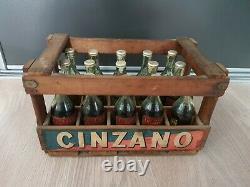 Rare caisse Cinzano 15 Mignonnettes anciennes no plaque émaillée bar bistrot