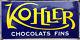 Rare grande Plaque émaillée originale d'époque Chocolats fins KOHLER vers 1900