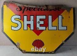Rare grande plaque émaillée, Spécialiste Shell, Alsace Strasbourg