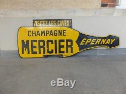 Rare plaque émaillée Japy Champagne MERCIER double face BEC