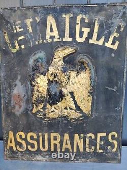 Rare plaque émaillée L'Aigle, Pub La Compagnie XIXeme