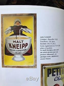 Rare plaque émaillée ancienne Malt Kneipp de Beuville 1925