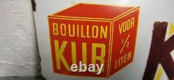 Rare plaque émaillée enamel emailschild bouillon KUB belge TP Bruxelles