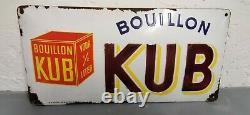 Rare plaque émaillée enamel emailschild bouillon KUB belge TP Bruxelles