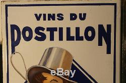 Rare plaque émaillée tles vins du postillon double face aes strasbourg