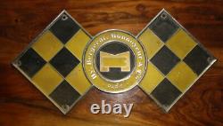 Rare plaque métal ancien Bergerat Monnoyeur Caterpillar engin TP tracteur 1950