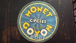 Rare plaque tole peinte monet goyon cycles vintage