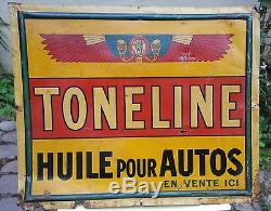 Rare tôle plaque publicitaire non émaillée Toneline (Société Franco-Egyptienne)