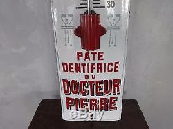Rare thermomètre émaillé Pâte Dentifrice du docteur Pierre Plaque émaillée