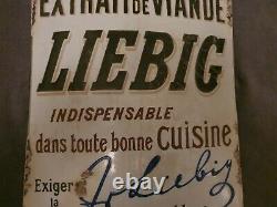 Rarissime Plaque émaillée bombée Bouillon Liebig de 1900 no kub, no maggi
