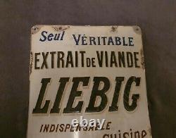 Rarissime Plaque émaillée bombée Bouillon Liebig de 1900 no kub, no maggi