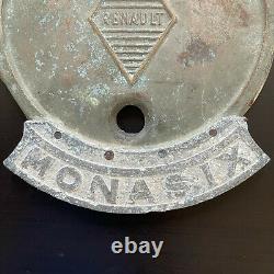Rarissime plaque Renault Monasix plaque étain années 1920 1930