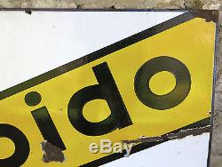 SPIDO, belle & grande plaque émaillée ancienne, 120 x 80, auto, garage, huile spido