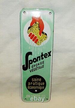 SPONTEX RARE PETITE PLAQUE EMAILLEE ANCIENNE / porcelain enamel sign