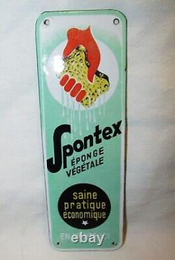 SPONTEX RARE PETITE PLAQUE EMAILLEE ANCIENNE / porcelain enamel sign