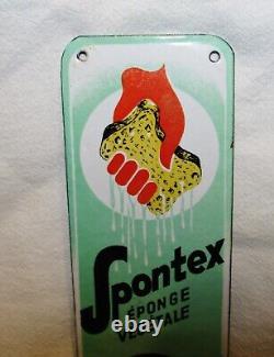 SPONTEX RARE PETITE PLAQUE EMAILLEE ANCIENNE / porcelain enamel sign