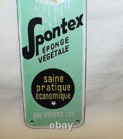 SPONTEX RARE PETITE PLAQUE EMAILLEE ANCIENNE / porcelain enamel sign