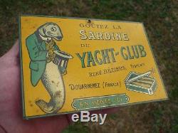 Sardine Du Yacht Club Douarnenez. Tole Original Peinte Litho B. Rabier