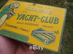 Sardine Du Yacht Club Douarnenez. Tole Original Peinte Litho B. Rabier
