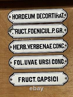 Set D'anciennes Plaques Émaillées De Pharmacie Apothicaire 12,9 3 Cm