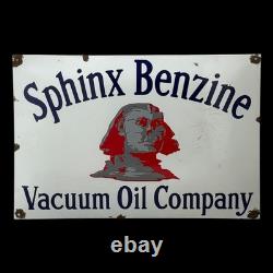 Sphinx Ancienne Plaque Émaillée Publicitaire Pour Huile Vacuüm