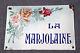 Splendide PLAQUE EMAILLEE de VILLA LA MARJOLAINE, beau dessin ROSES env. 1900
