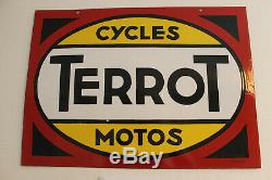 Splendide plaque émaillée cycles moto terrot EAS strasbourg quasi neuve