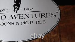 Studio Aventures -Ancienne plaque émaillée Tole- Cartoons & Pictures Années 80