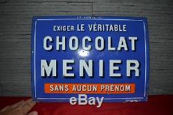 Superbe plaque émaillée Chocolat MENIER Sans aucun prénom En vente ici