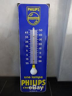 Superbe thermomètre émaillé PHILIPS plaque émaillée Emaillerie Alsacienne