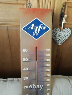 Superbe tôle publicitaire de photo agfa ancien termomètre