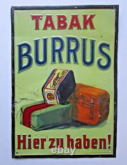 TABAK BURRUS Hier zu haben / rare tole lithographié union-werke Dresden 19048