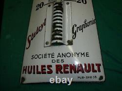 THERMOMETRE EMAILLE HUILES RENAULT STELCYL 1938 bidon huile oil pompe pump
